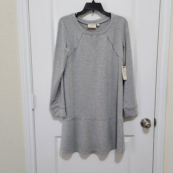 Mind Over Matter Women's M Gray French Terry Raglan Long Sleeve Dress - Picture 1 of 7